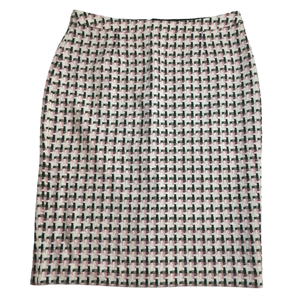 Boden Clara Pencil Skirt Pink Green Windmill Tweed Size US 10 R